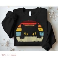 Cat Retro Style Black Kitty Cats Lover Gift Sweatshirt thumb 2