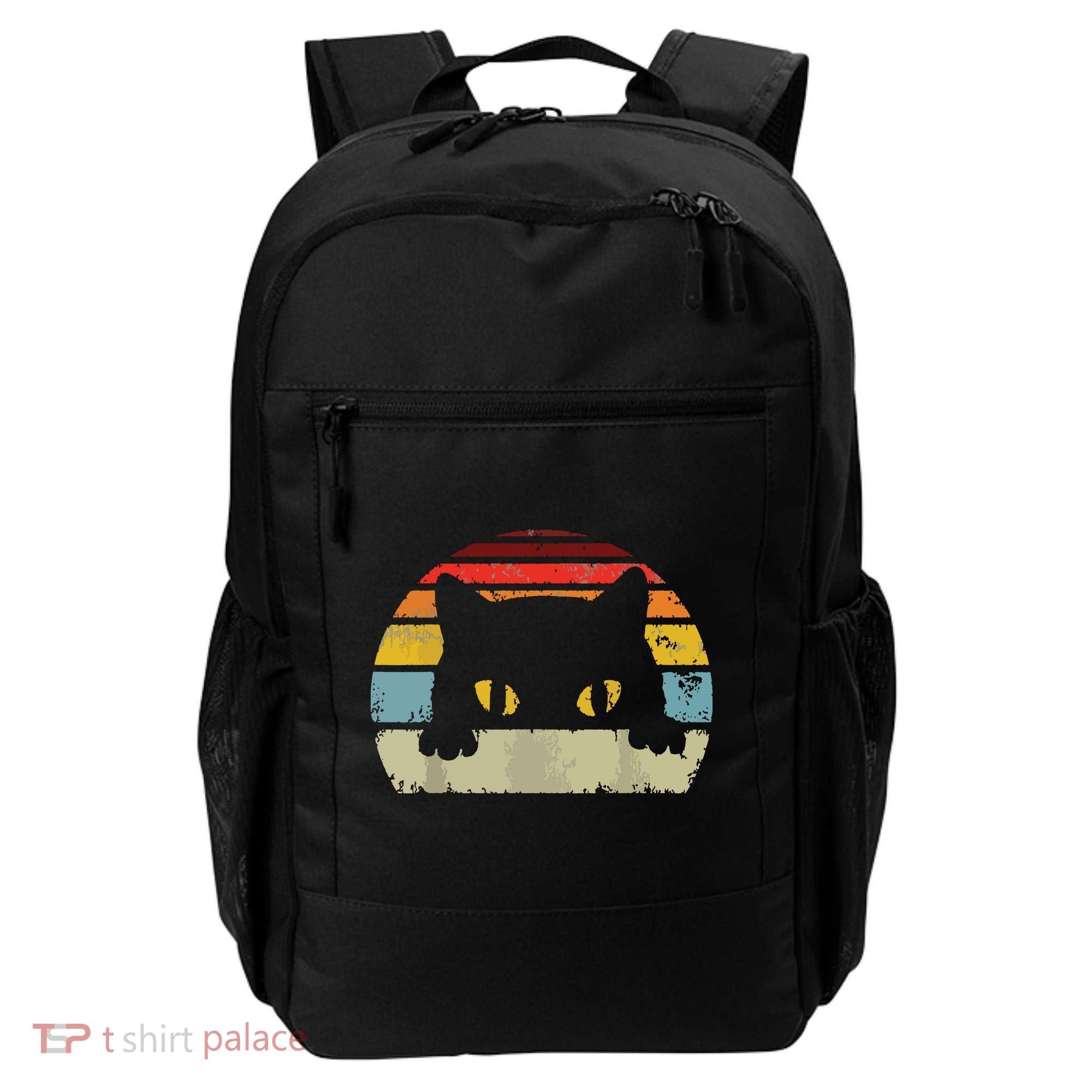 Cat Retro Style Black Kitty Cats Lover Gift Backpack