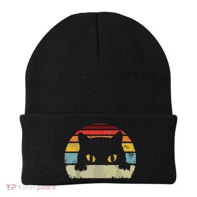 Cat Retro Style Black Kitty Cats Lover Gift Beanie