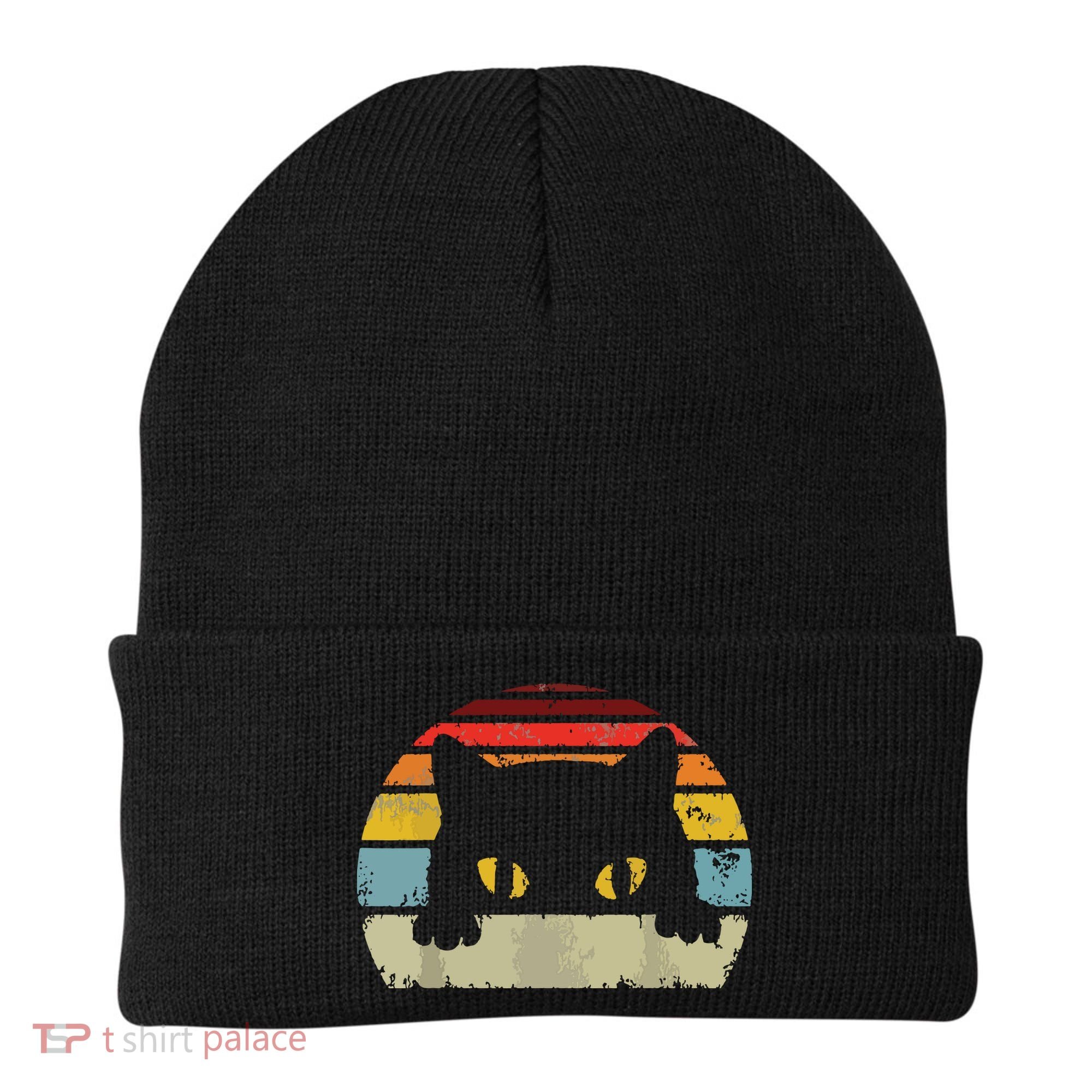 Cat Retro Style Black Kitty Cats Lover Gift Beanie