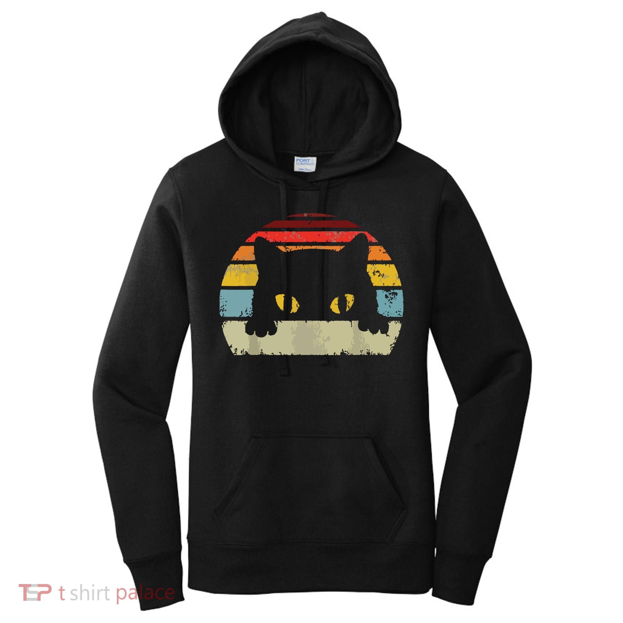 Cat Retro Style Black Kitty Cats Lover Gift Women's Hoodie