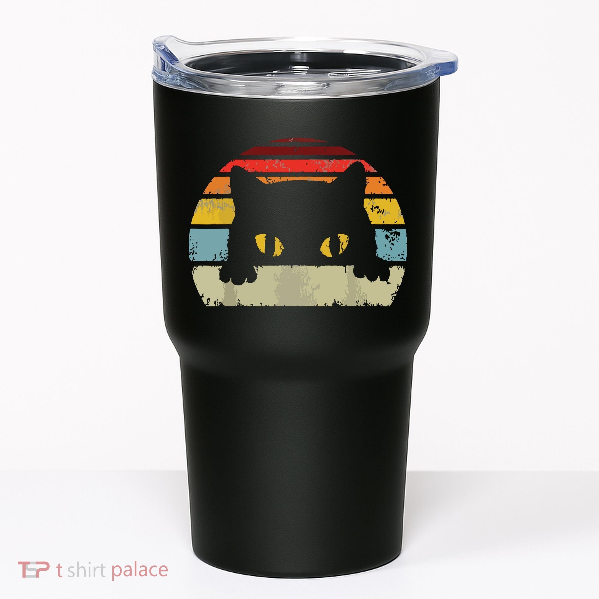 Cat Retro Style Black Kitty Cats Lover Gift Tumbler