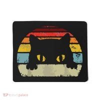 Cat Retro Style Black Kitty Cats Lover Gift Mousepad thumb 0