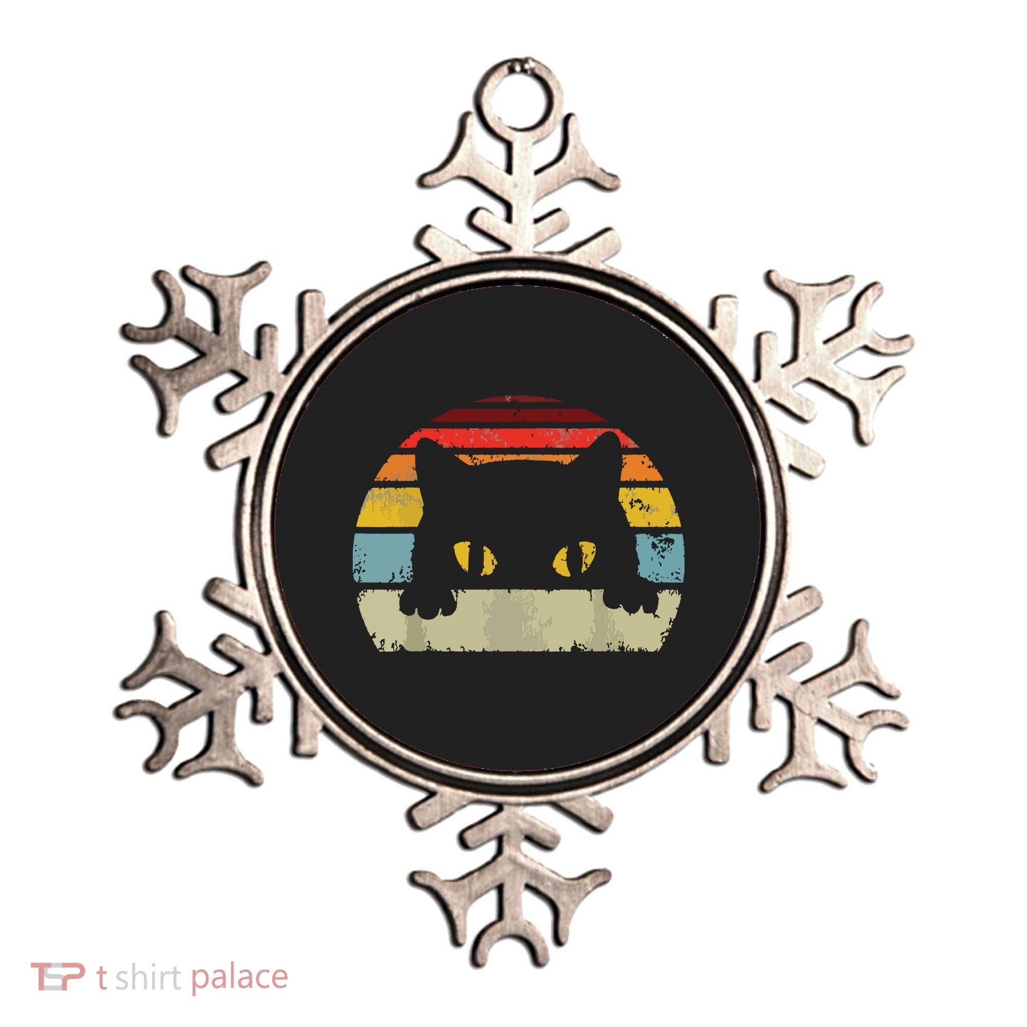 Cat Retro Style Black Kitty Cats Lover Gift Ornament