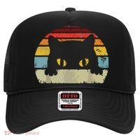 Cat Retro Style Black Kitty Cats Lover Gift Hat thumb 0