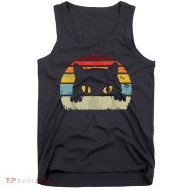 Cat Retro Style Black Kitty Cats Lover Gift Tank Top