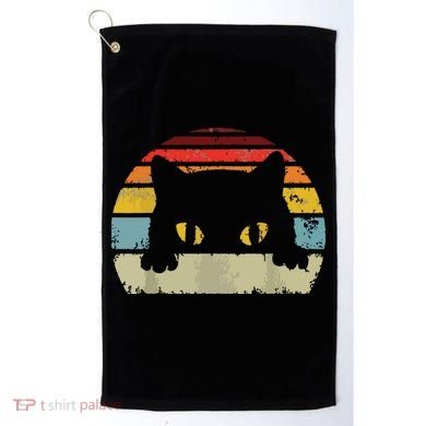 Cat Retro Style Black Kitty Cats Lover Gift Golf Towel