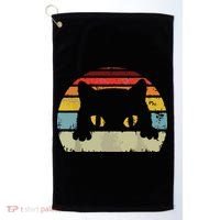 Cat Retro Style Black Kitty Cats Lover Gift Golf Towel thumb 0