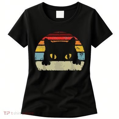 Cat Retro Style Black Kitty Cats Lover Gift Women's T-Shirt