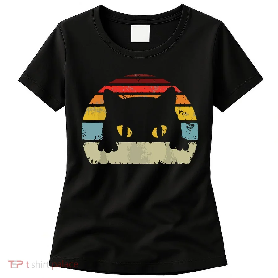 Cat Retro Style Black Kitty Cats Lover Gift Women's T-Shirt