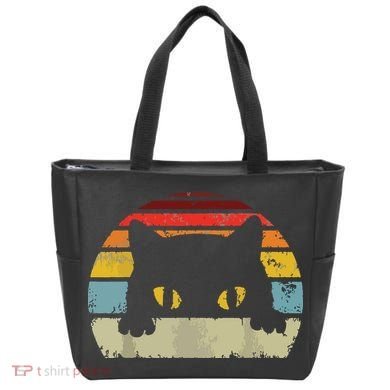 Cat Retro Style Black Kitty Cats Lover Gift Tote Bag