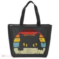 Cat Retro Style Black Kitty Cats Lover Gift Tote Bag thumb 0