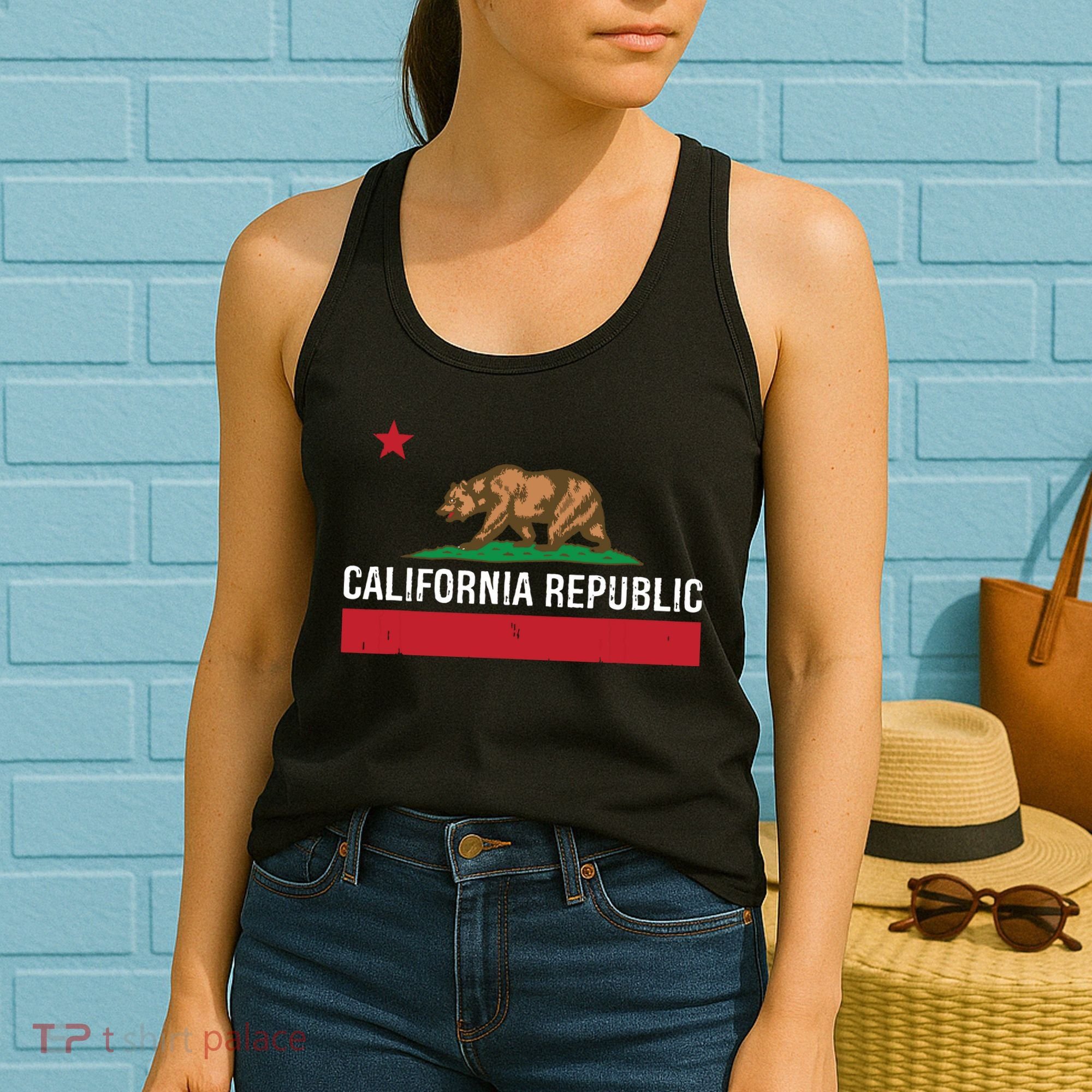 California Republic State Flag Women's Tank Top