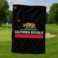 California Republic State Flag Golf Towel thumb 1