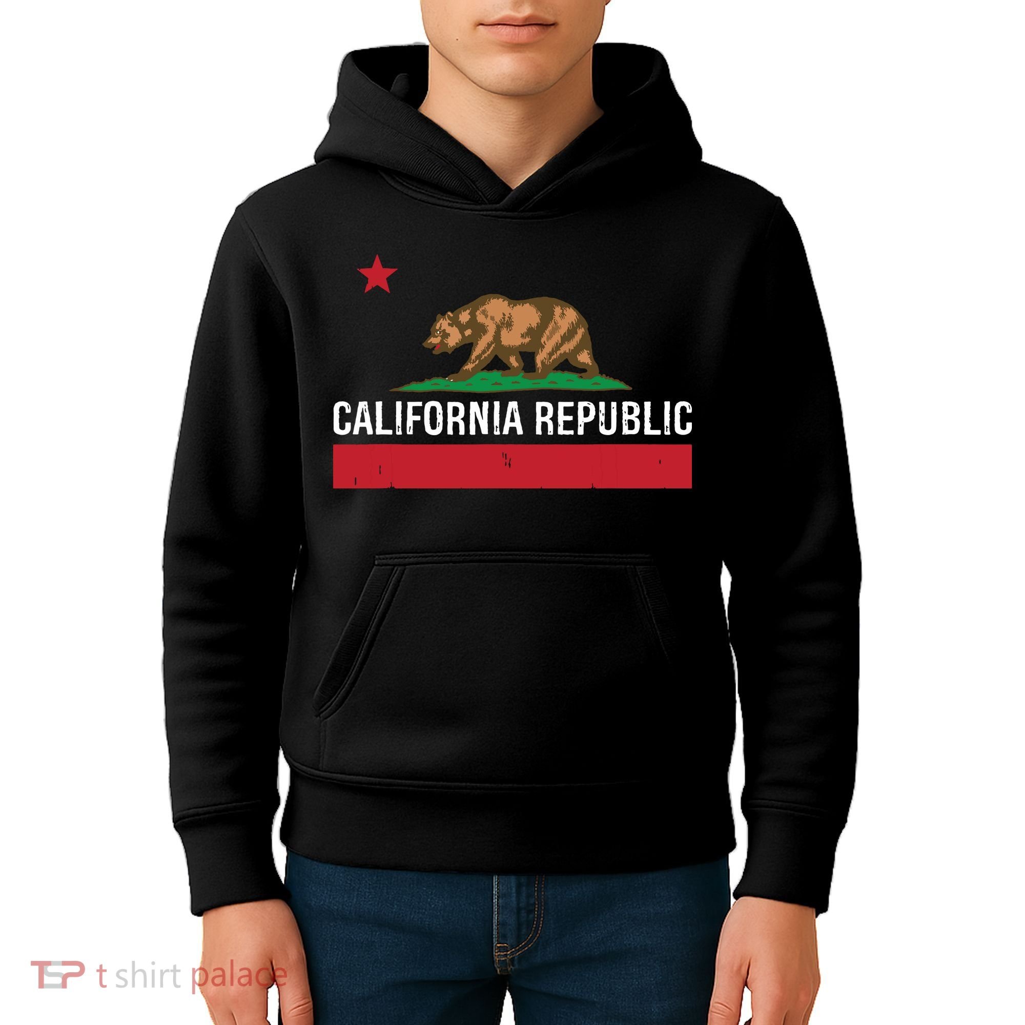 California Republic State Flag Kids Hoodie