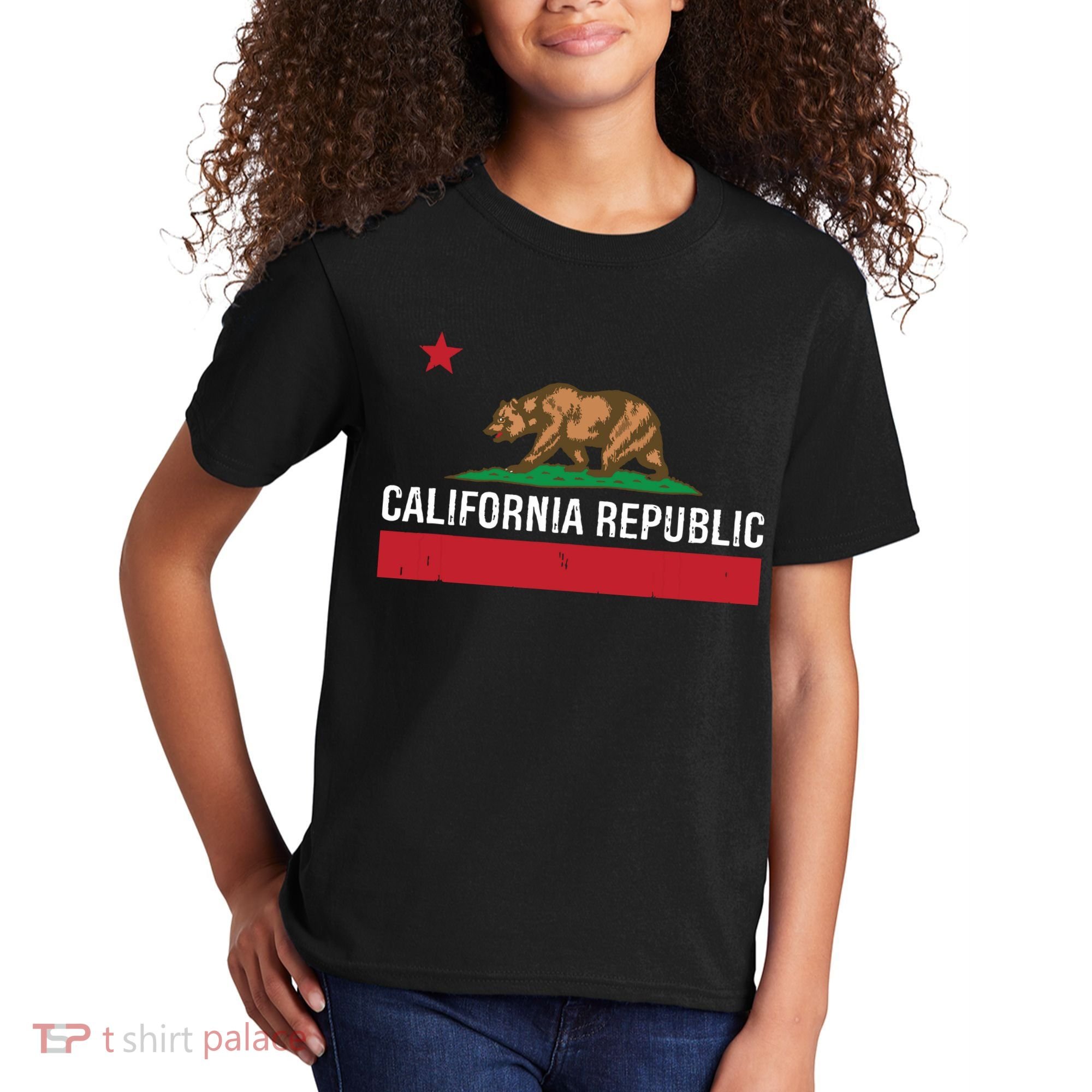 California Republic State Flag Kids T-Shirt