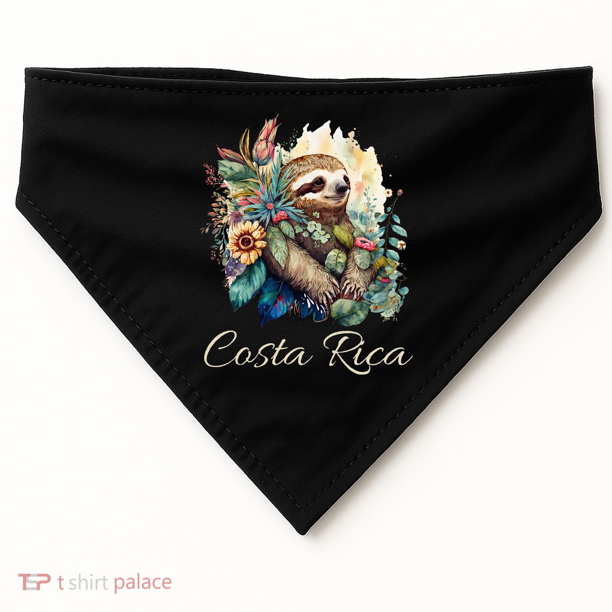 Costa Rica Tropical Sloth USA-Made Doggie Bandana