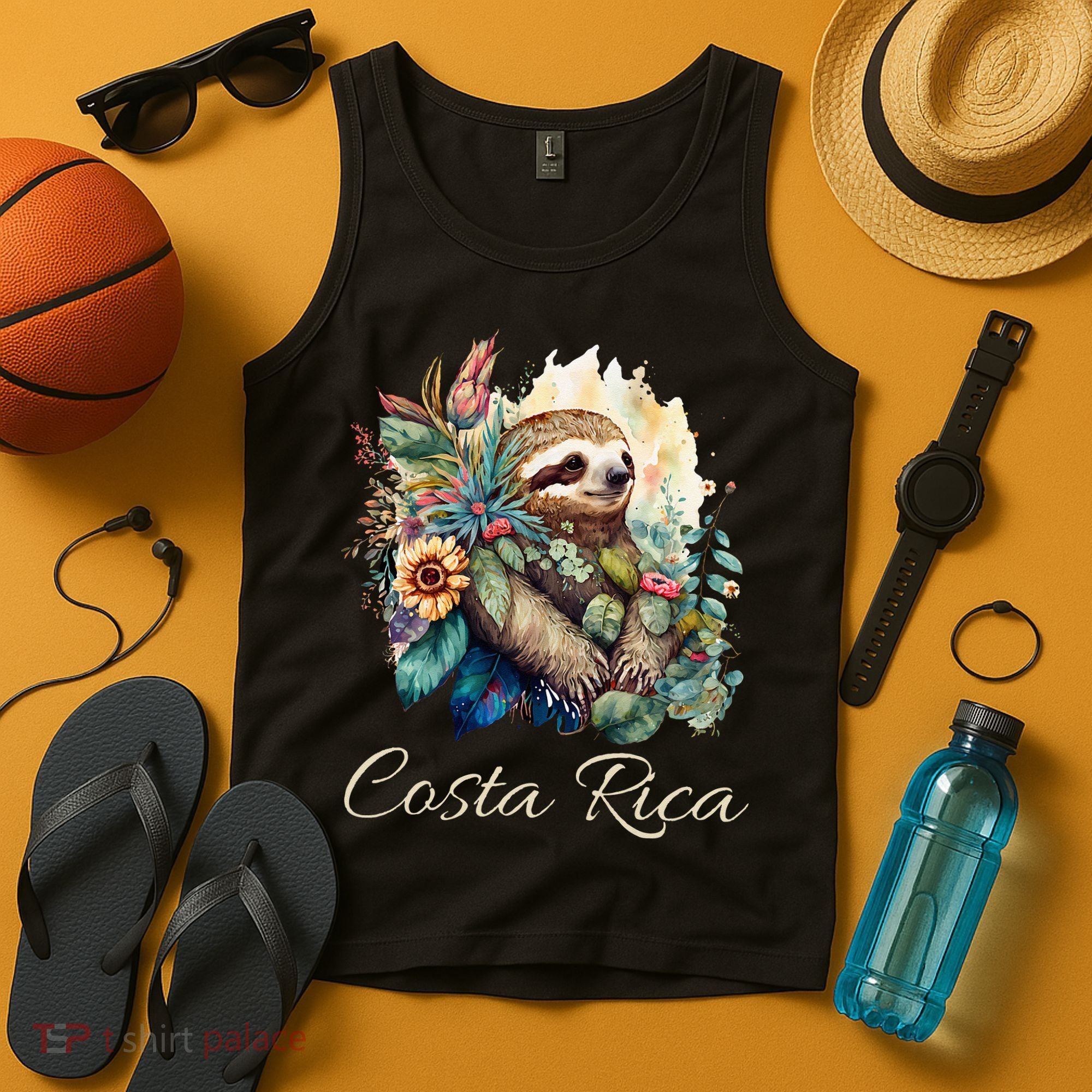 Costa Rica Tropical Sloth Tank Top