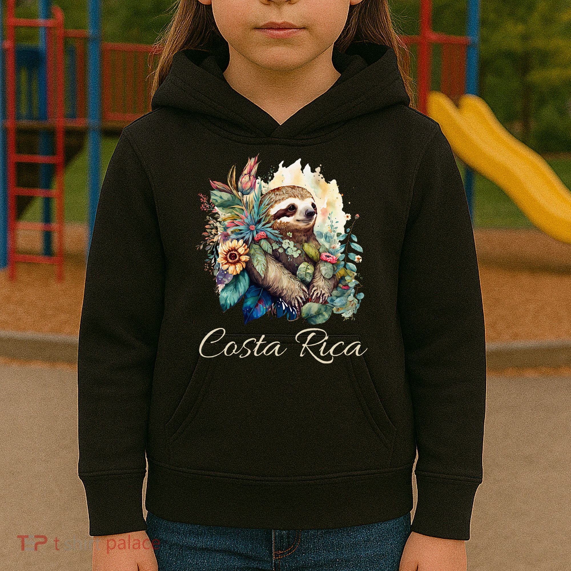 Costa Rica Tropical Sloth Kids Hoodie