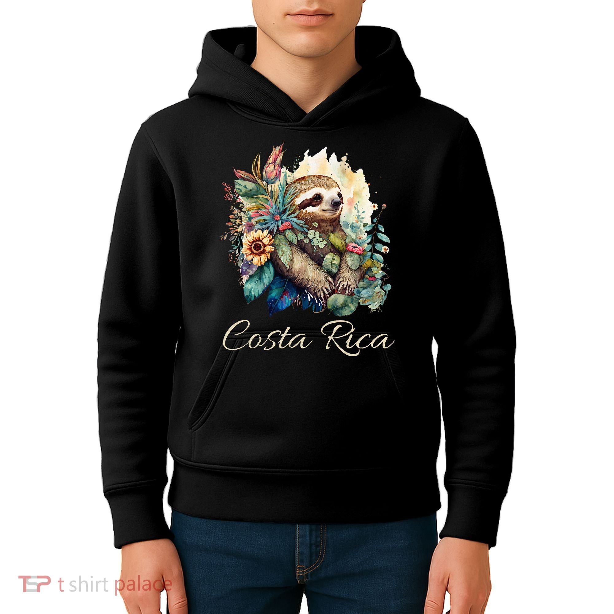Costa Rica Tropical Sloth Kids Hoodie