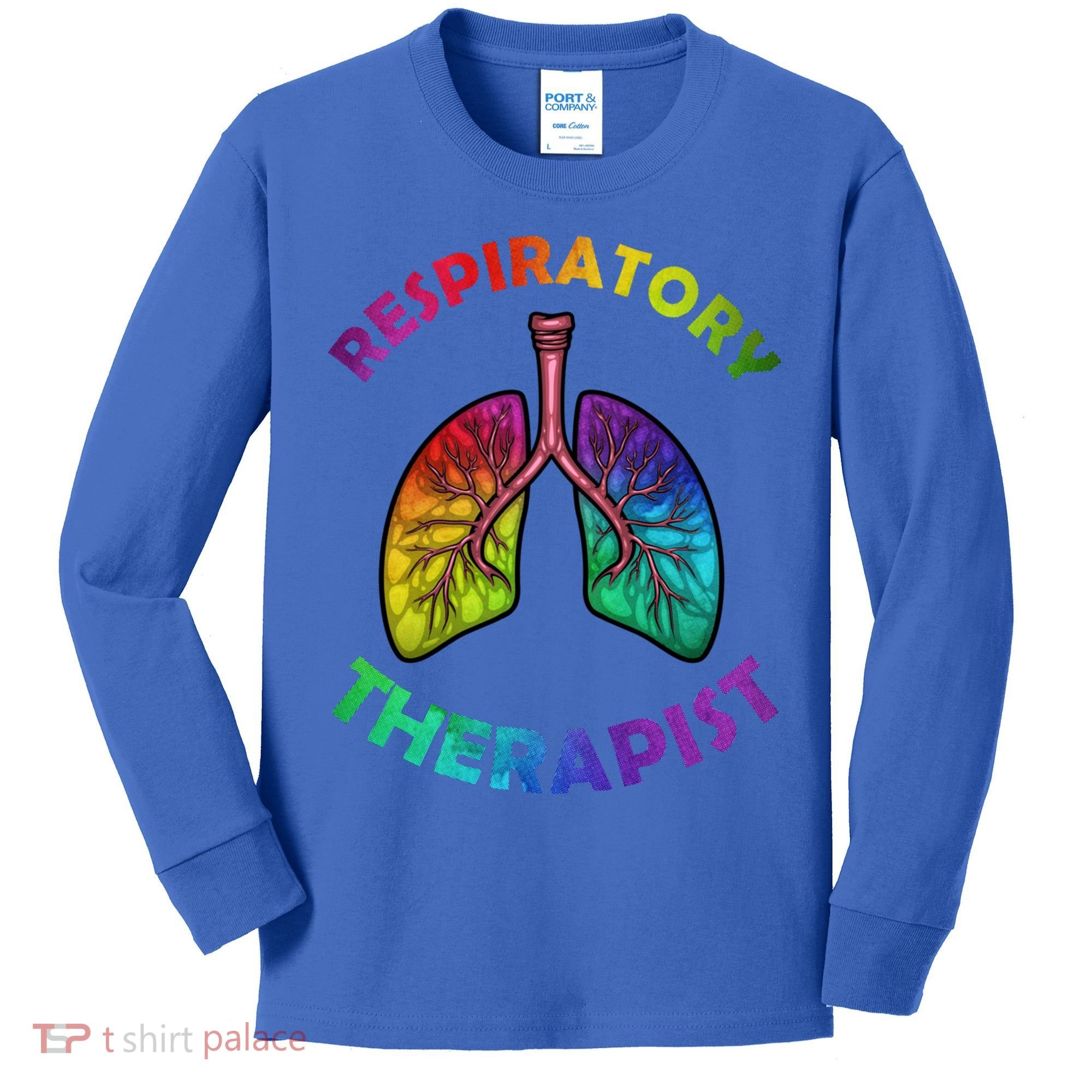 Cool Respiratory Therapy For Care Lung Doctor Rt Gift Kids Long Sleeve Shirt