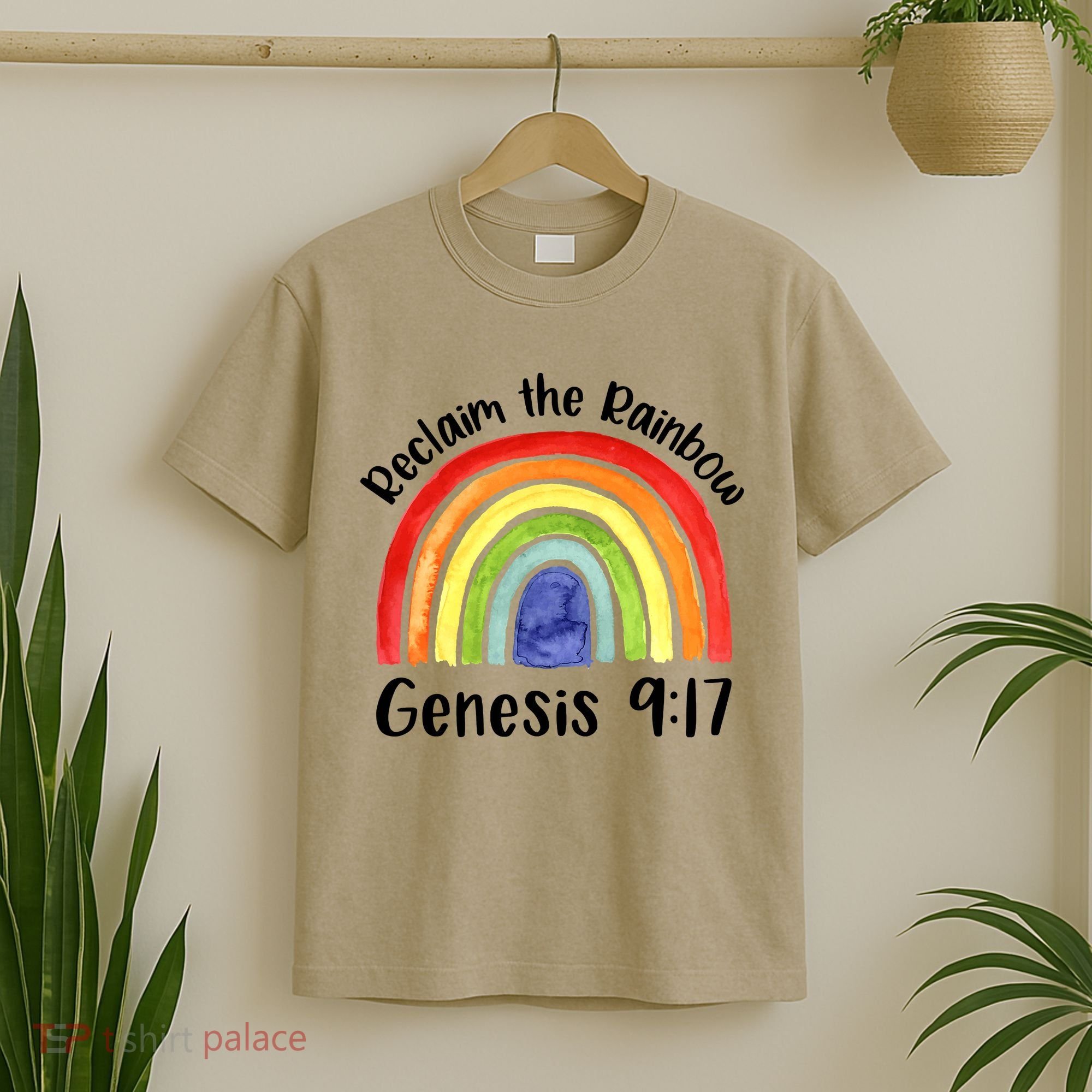 Christian Reclaim The Rainbow Jesus Lover Proverb Tee T-Shirt