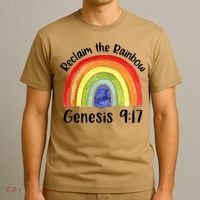 Christian Reclaim The Rainbow Jesus Lover Proverb Tee T-Shirt thumb 3