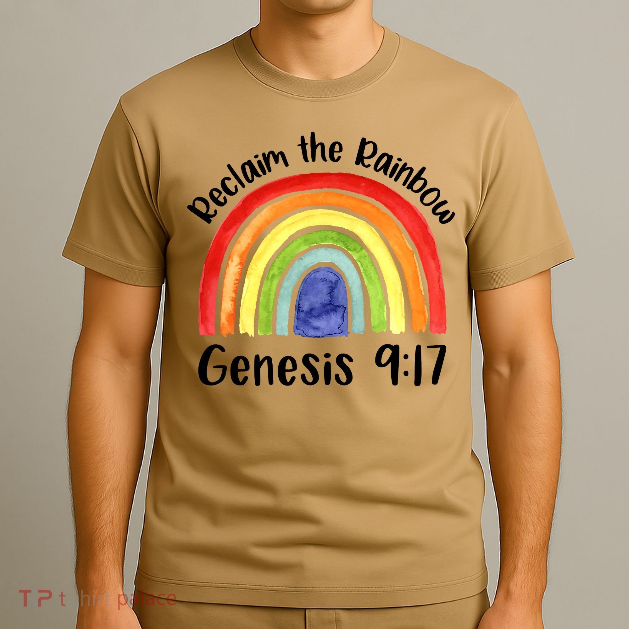 Christian Reclaim The Rainbow Jesus Lover Proverb Tee T-Shirt