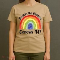 Christian Reclaim The Rainbow Jesus Lover Proverb Tee T-Shirt thumb 4