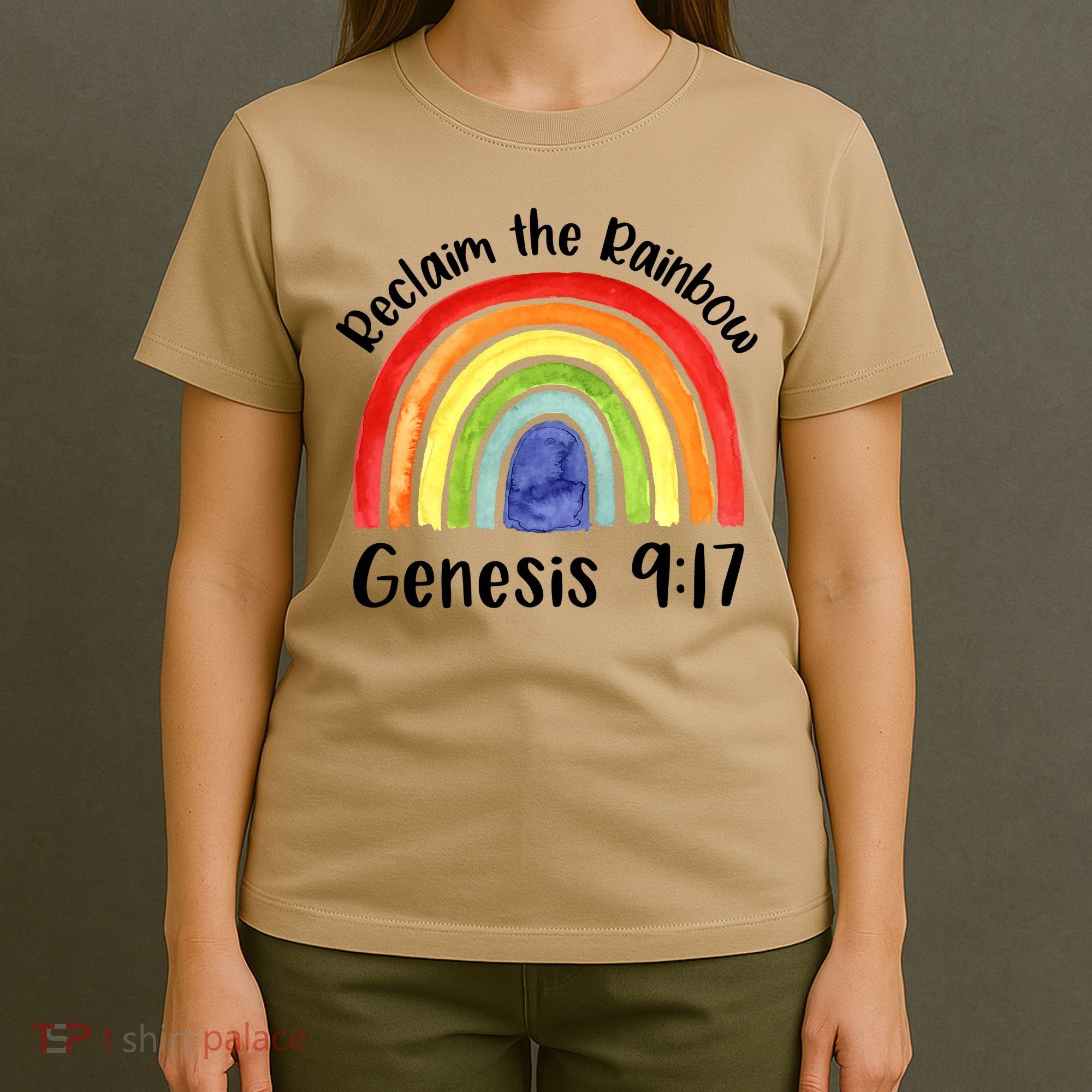 Christian Reclaim The Rainbow Jesus Lover Proverb Tee T-Shirt