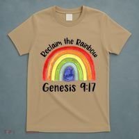 Christian Reclaim The Rainbow Jesus Lover Proverb Tee T-Shirt thumb 5