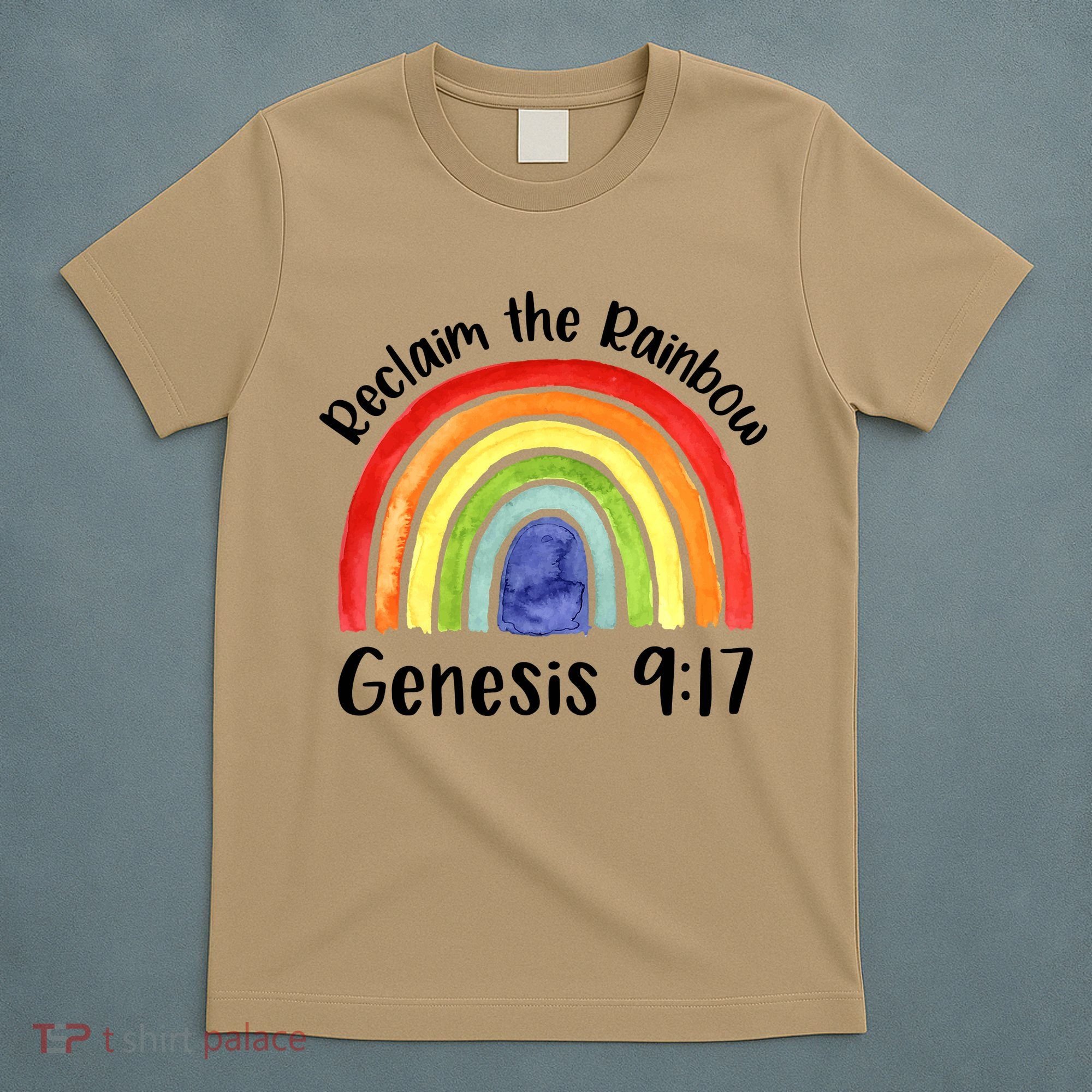 Christian Reclaim The Rainbow Jesus Lover Proverb Tee T-Shirt