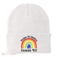 Christian Reclaim The Rainbow Jesus Lover Proverb Tee Beanie thumb 0