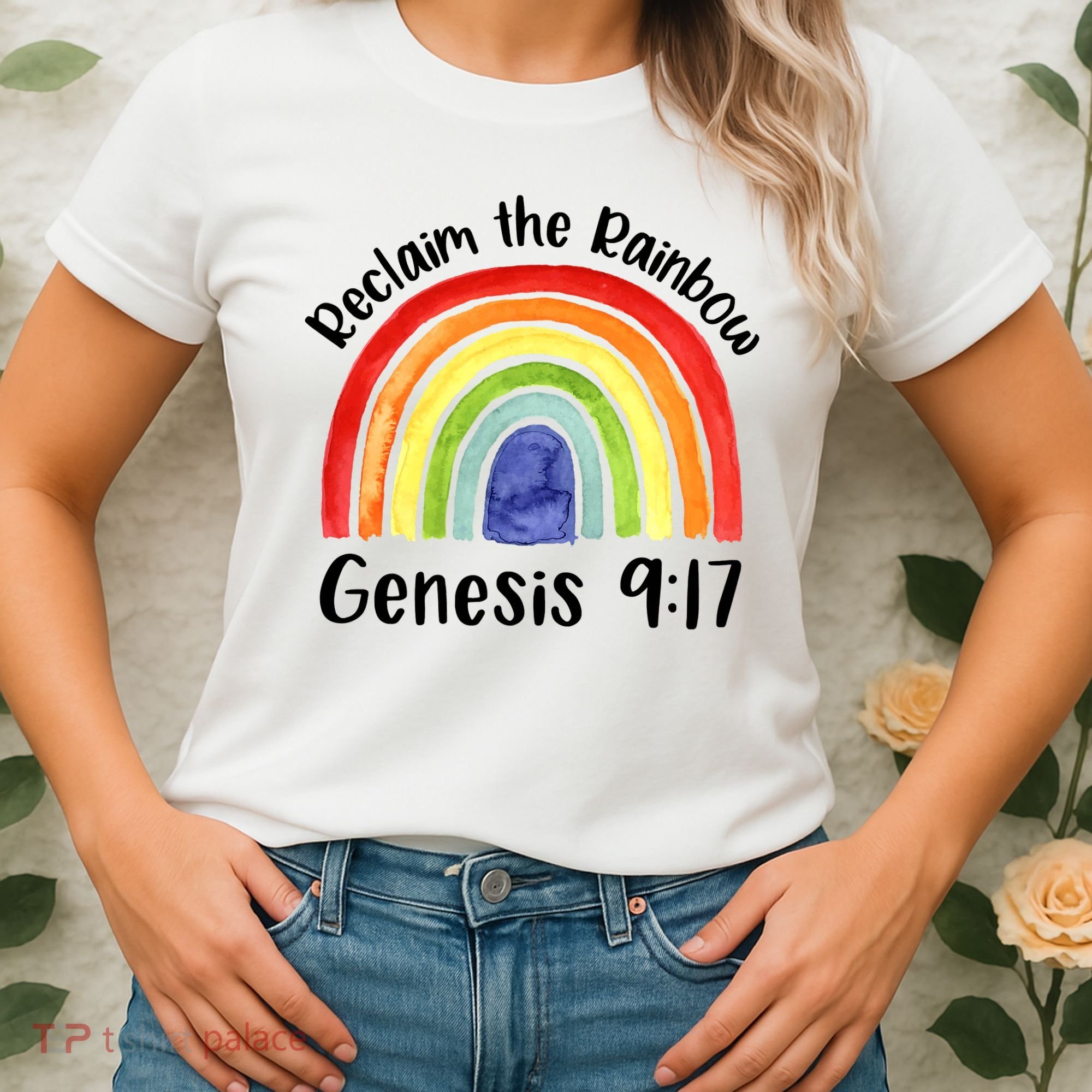 Christian Reclaim The Rainbow Jesus Lover Proverb Tee Women's T-Shirt