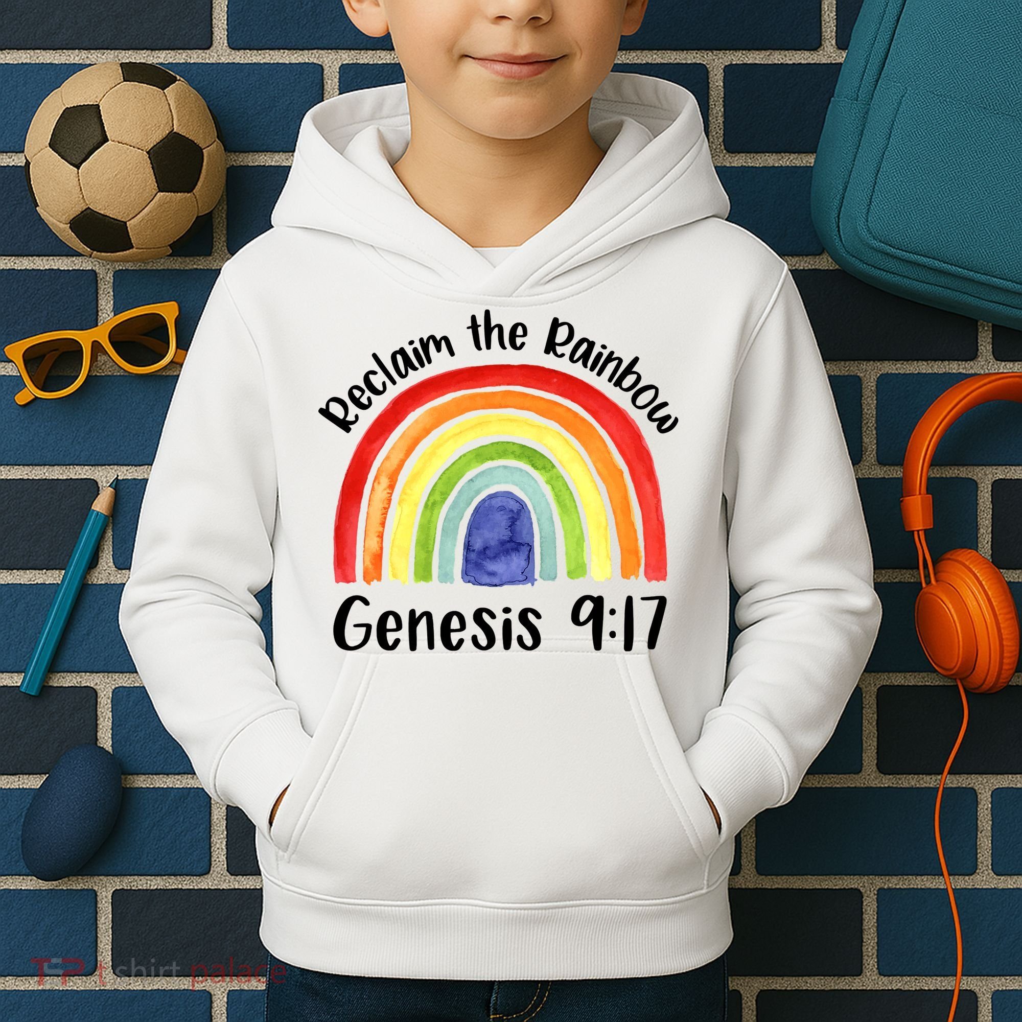 Christian Reclaim The Rainbow Jesus Lover Proverb Tee Kids Hoodie