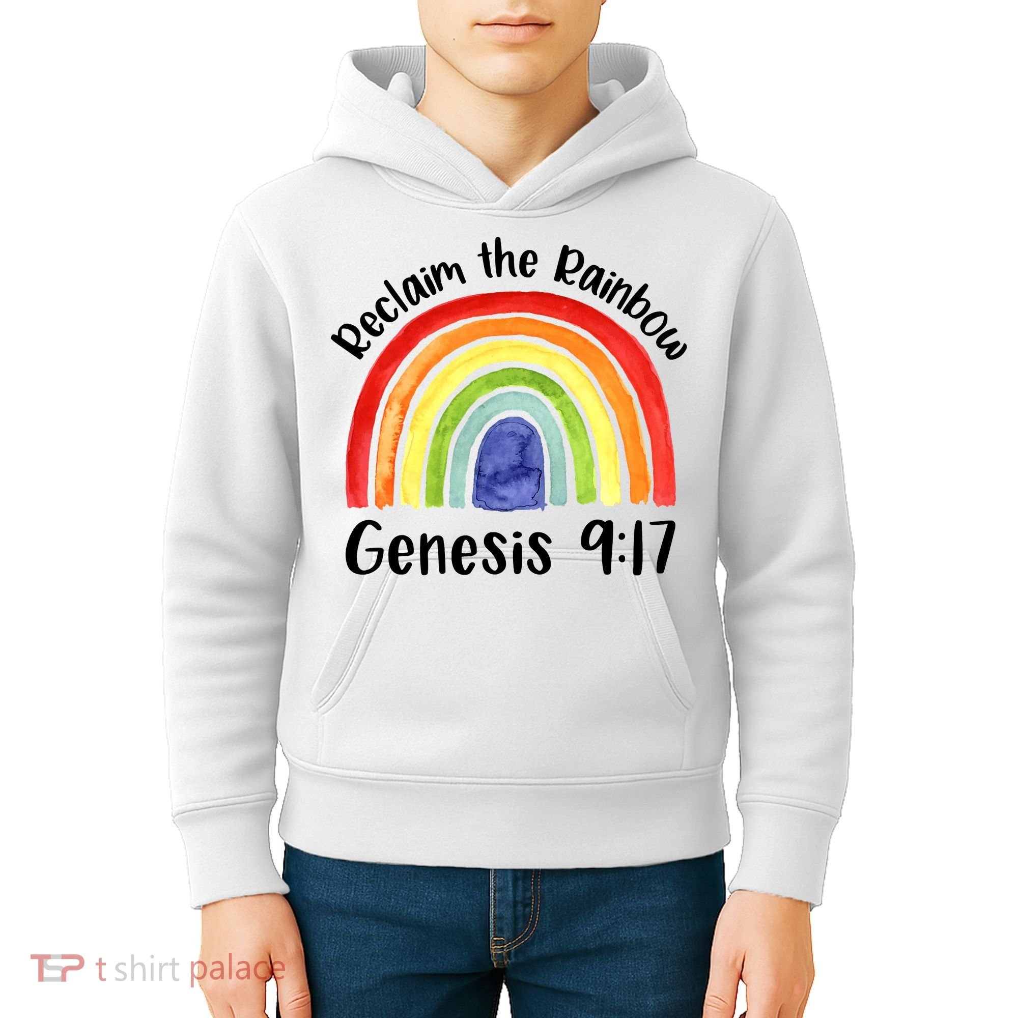 Christian Reclaim The Rainbow Jesus Lover Proverb Tee Kids Hoodie