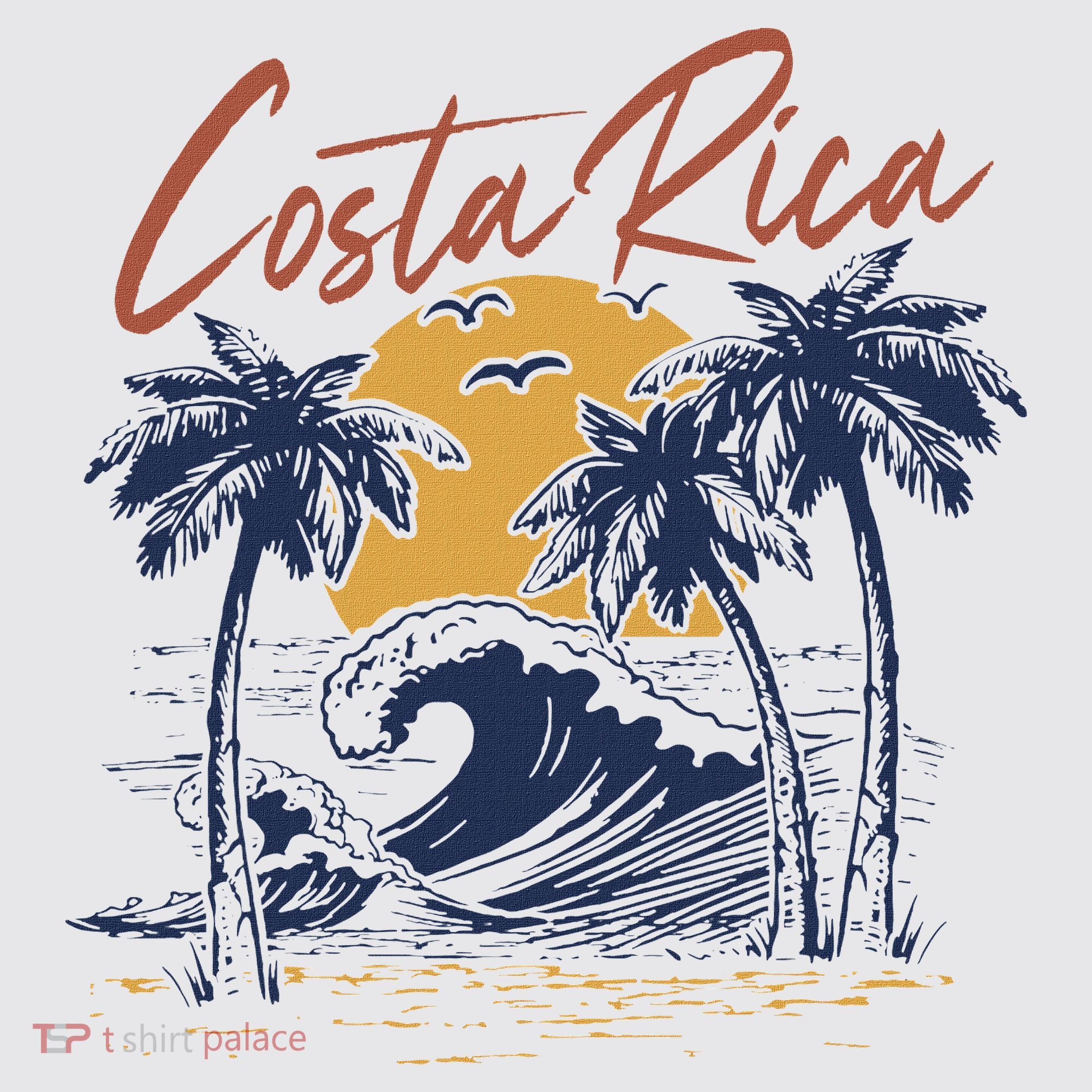 Costa Rica Tropical Womens Funnel Neck Pullover Hood
