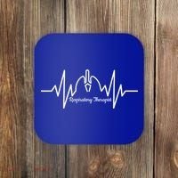 Cute Respiratory Therapist Ekg Heartbeat And Lungs Gift Coaster thumb 0