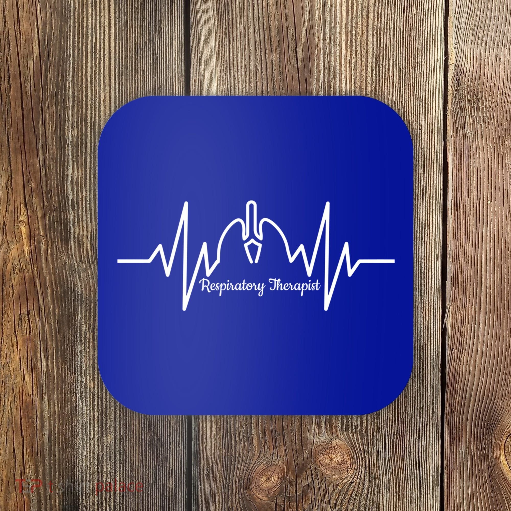 Cute Respiratory Therapist Ekg Heartbeat And Lungs Gift Coaster