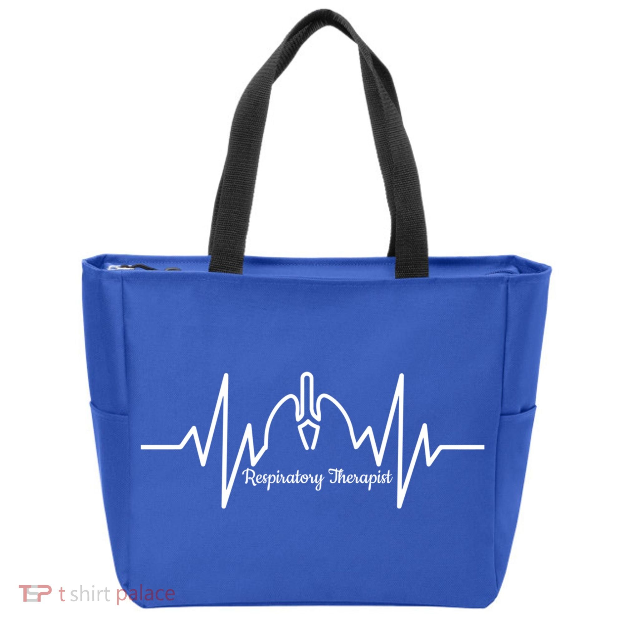 Cute Respiratory Therapist Ekg Heartbeat And Lungs Gift Tote Bag