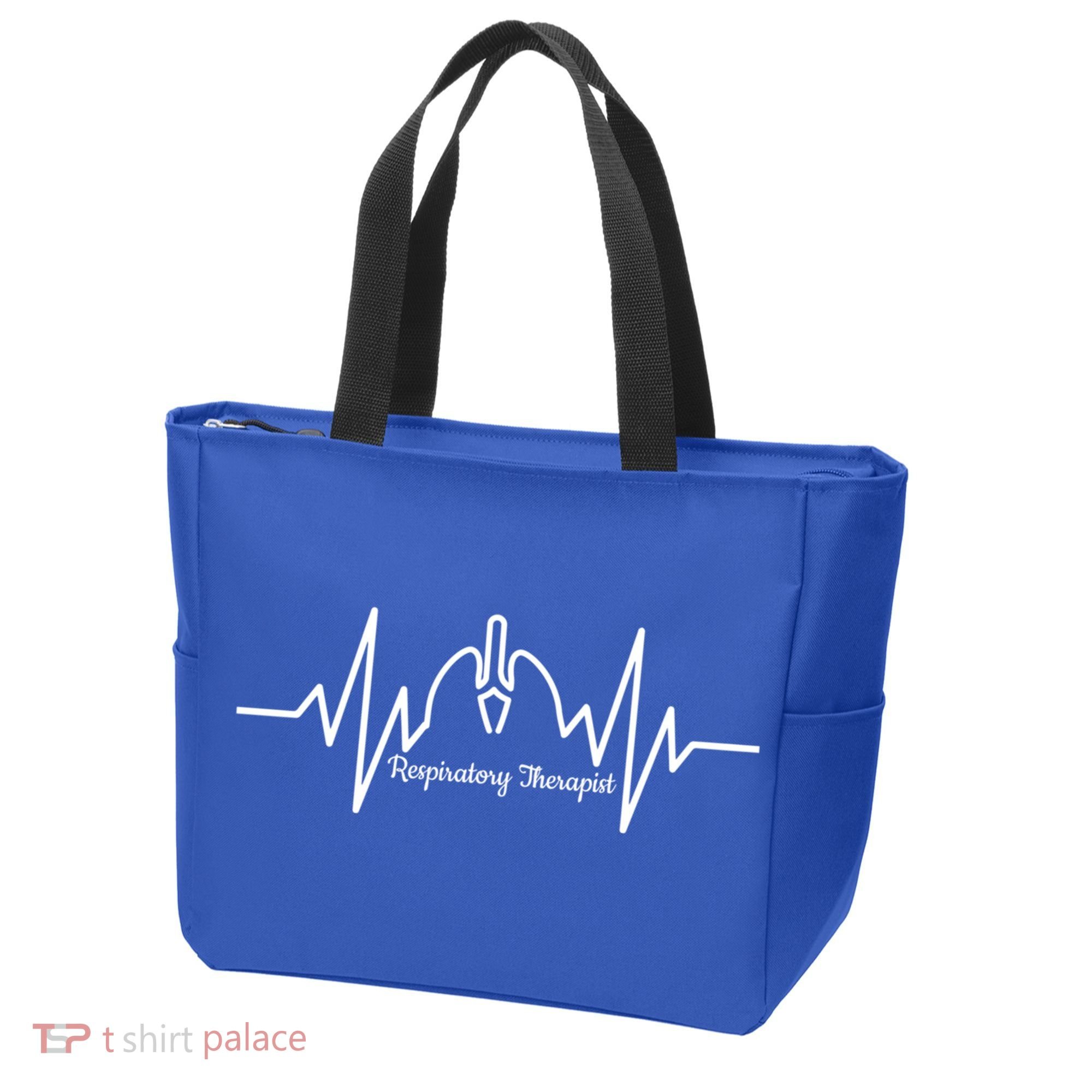 Cute Respiratory Therapist Ekg Heartbeat And Lungs Gift Tote Bag
