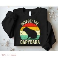 Capybaras Respect The Capybara Cavy Rodent Lover  Sweatshirt thumb 2