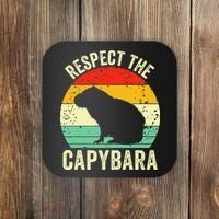 Capybaras Respect The Capybara Cavy Rodent Lover  Coaster thumb 0