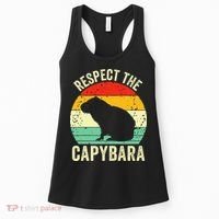 Capybaras Respect The Capybara Cavy Rodent Lover  Women's Tank Top thumb 0