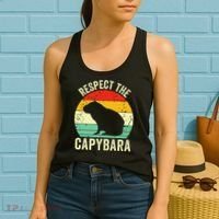 Capybaras Respect The Capybara Cavy Rodent Lover  Women's Tank Top thumb 2