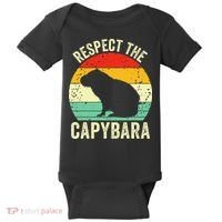 Capybaras Respect The Capybara Cavy Rodent Lover  Baby Bodysuit thumb 0