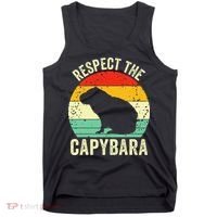 Capybaras Respect The Capybara Cavy Rodent Lover  Tank Top thumb 0