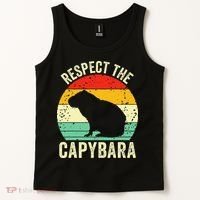 Capybaras Respect The Capybara Cavy Rodent Lover  Tank Top thumb 2
