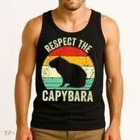 Capybaras Respect The Capybara Cavy Rodent Lover  Tank Top thumb 3