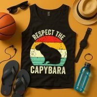 Capybaras Respect The Capybara Cavy Rodent Lover  Tank Top thumb 4